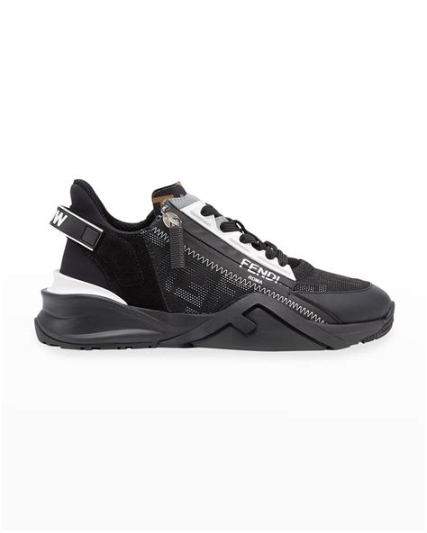 fendi flow ff side-zip trainer sneakers|fendi flow leather shoes.